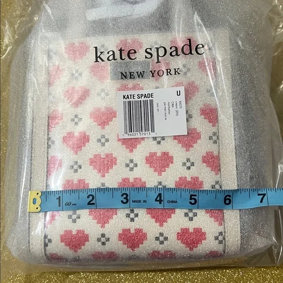 NIB Kate Spade Manhattan Pixel Hearts Saffiano Leather Mini Tote